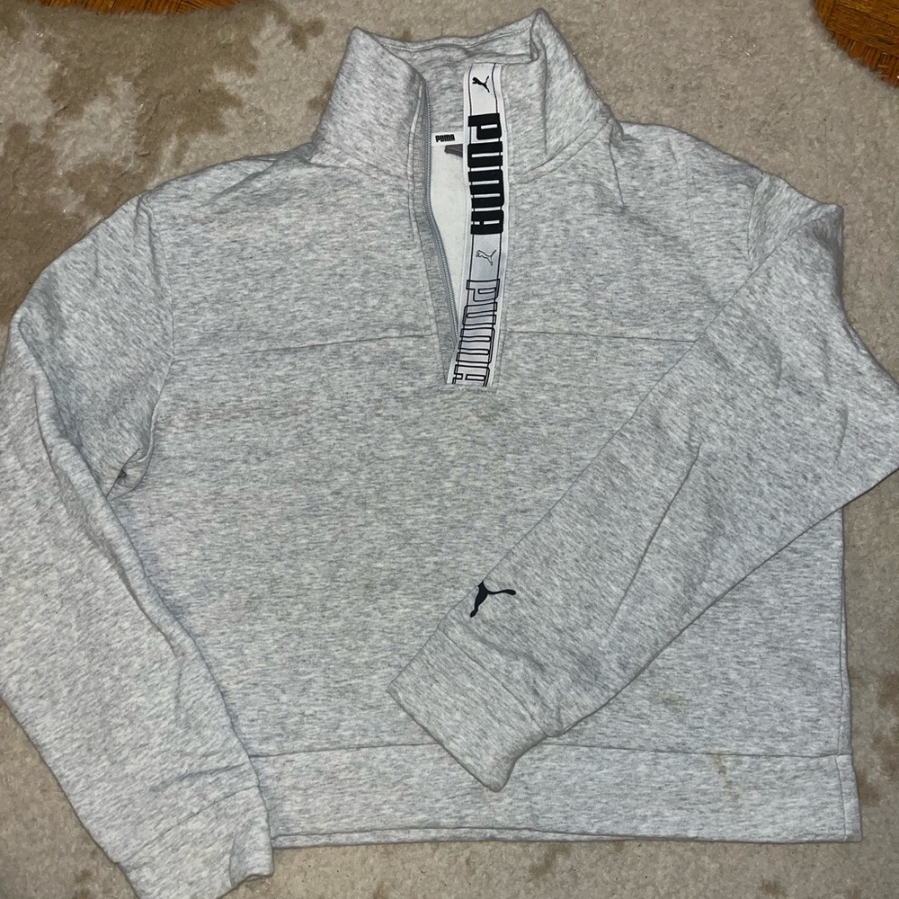 EUC - PUMA Grey Quarter Zip